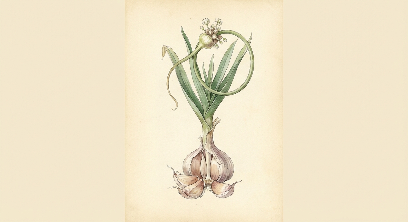 Illustration botanique de Ail