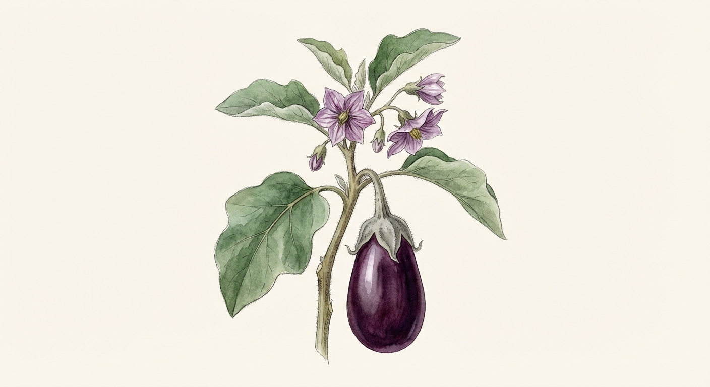 Illustration botanique de Aubergine