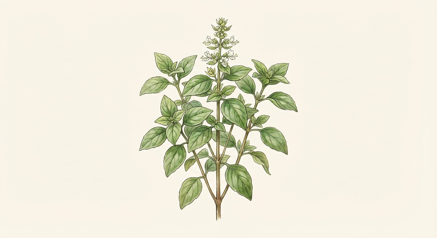 Illustration botanique de Basilic