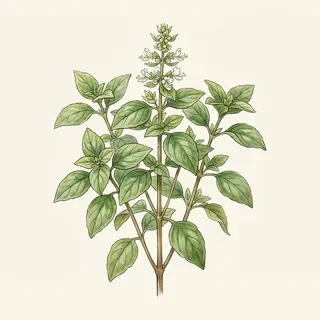 Illustration botanique de Basilic