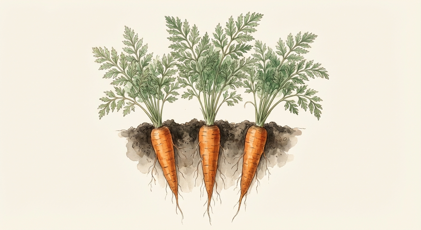 Illustration botanique de Carotte