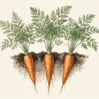 Illustration botanique de Carotte