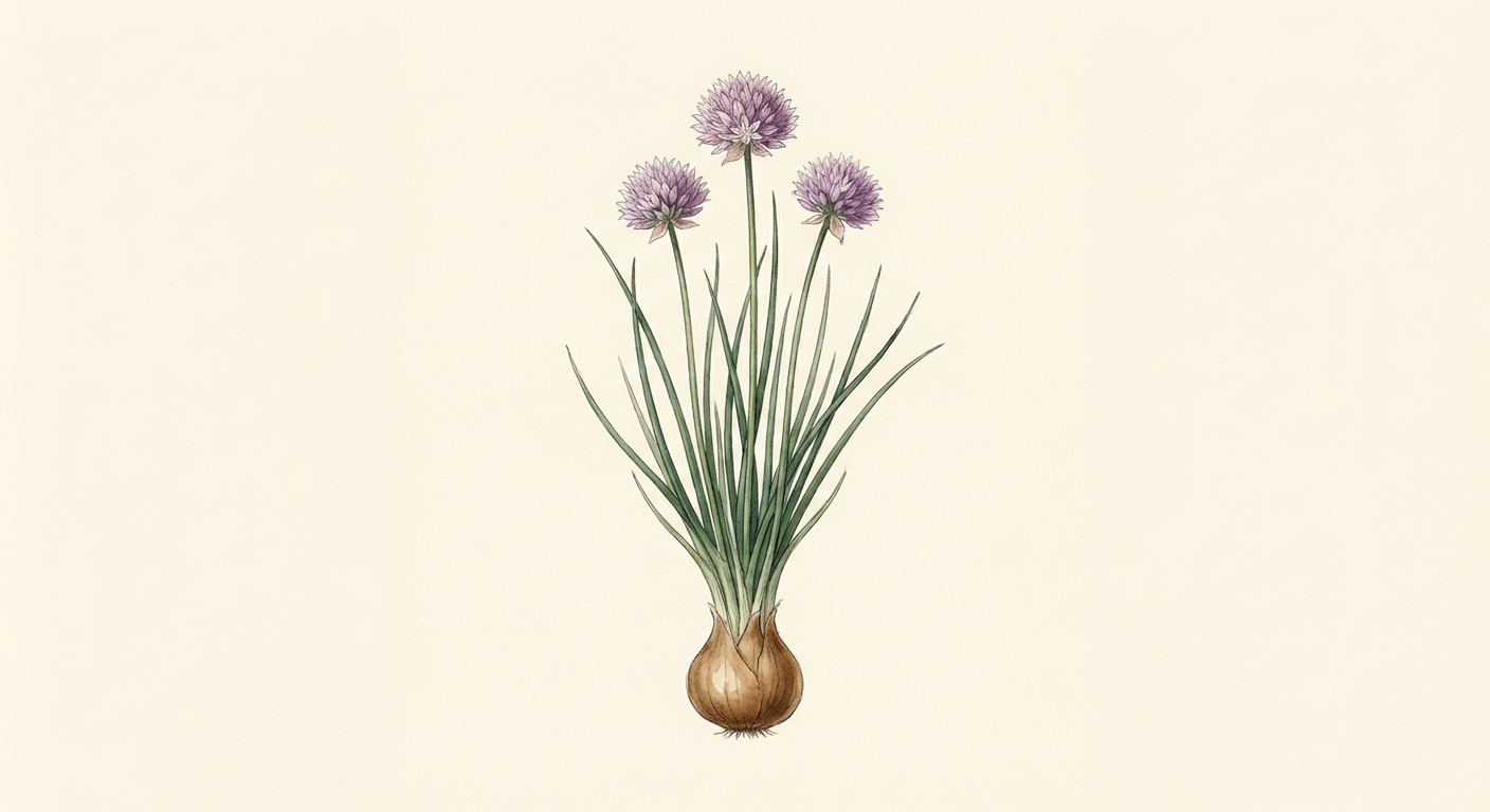 Illustration botanique de Ciboulette