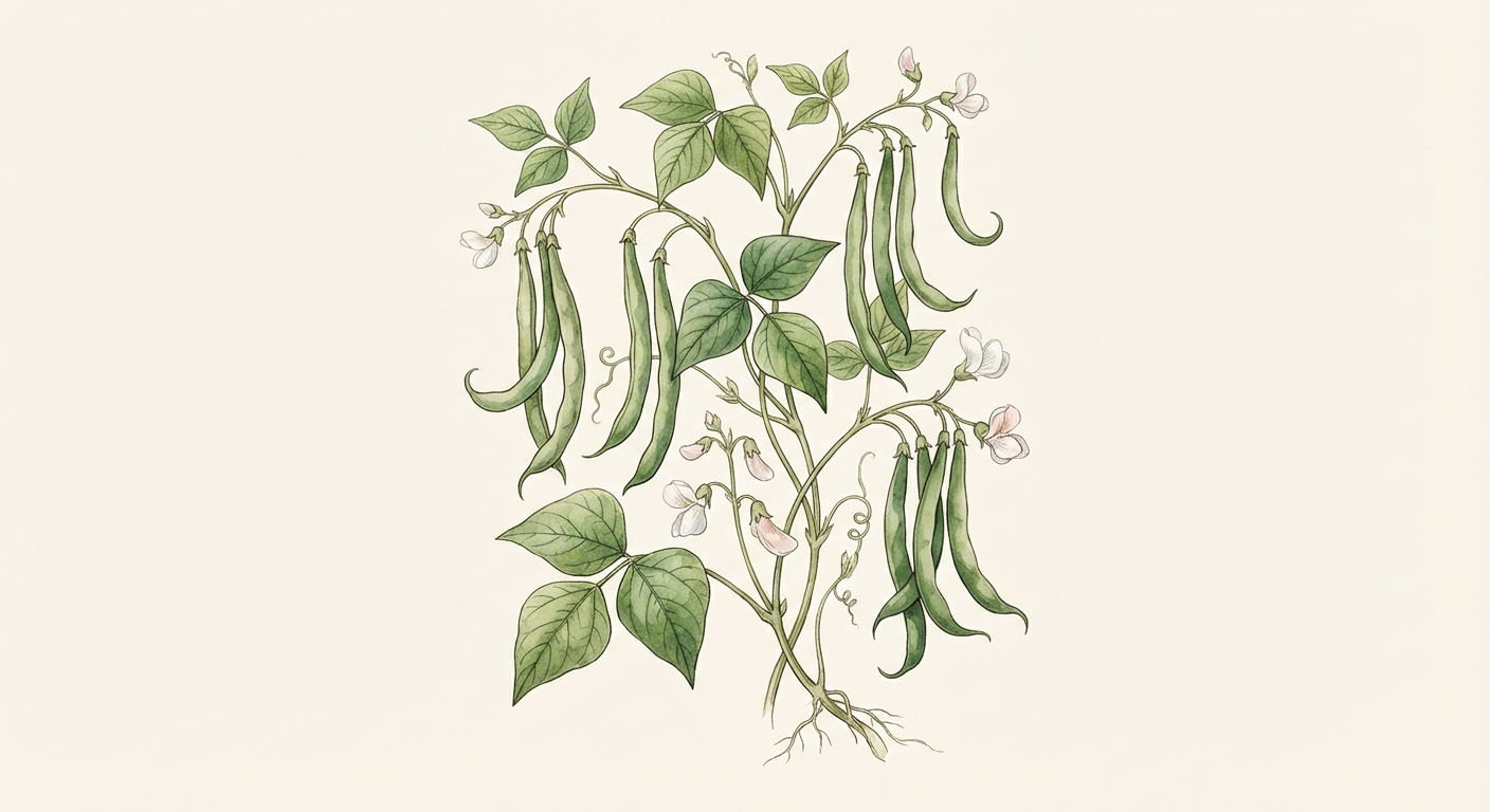 Illustration botanique de Haricot vert