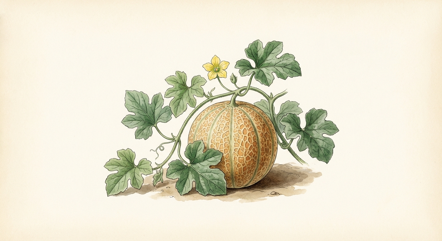 Illustration botanique de Melon