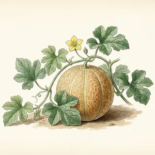 Illustration botanique de Melon