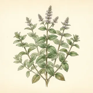 Illustration botanique de Menthe