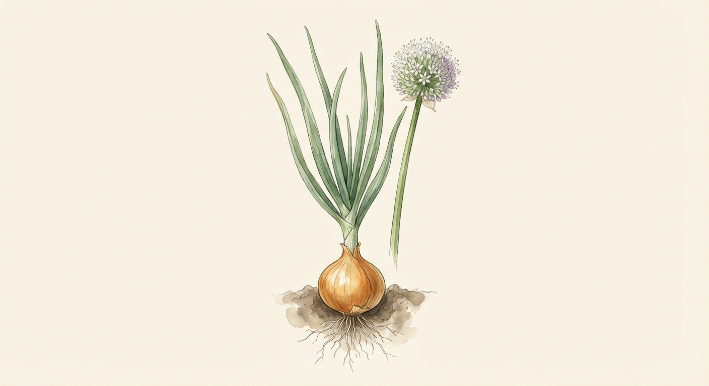 Illustration botanique de Oignon