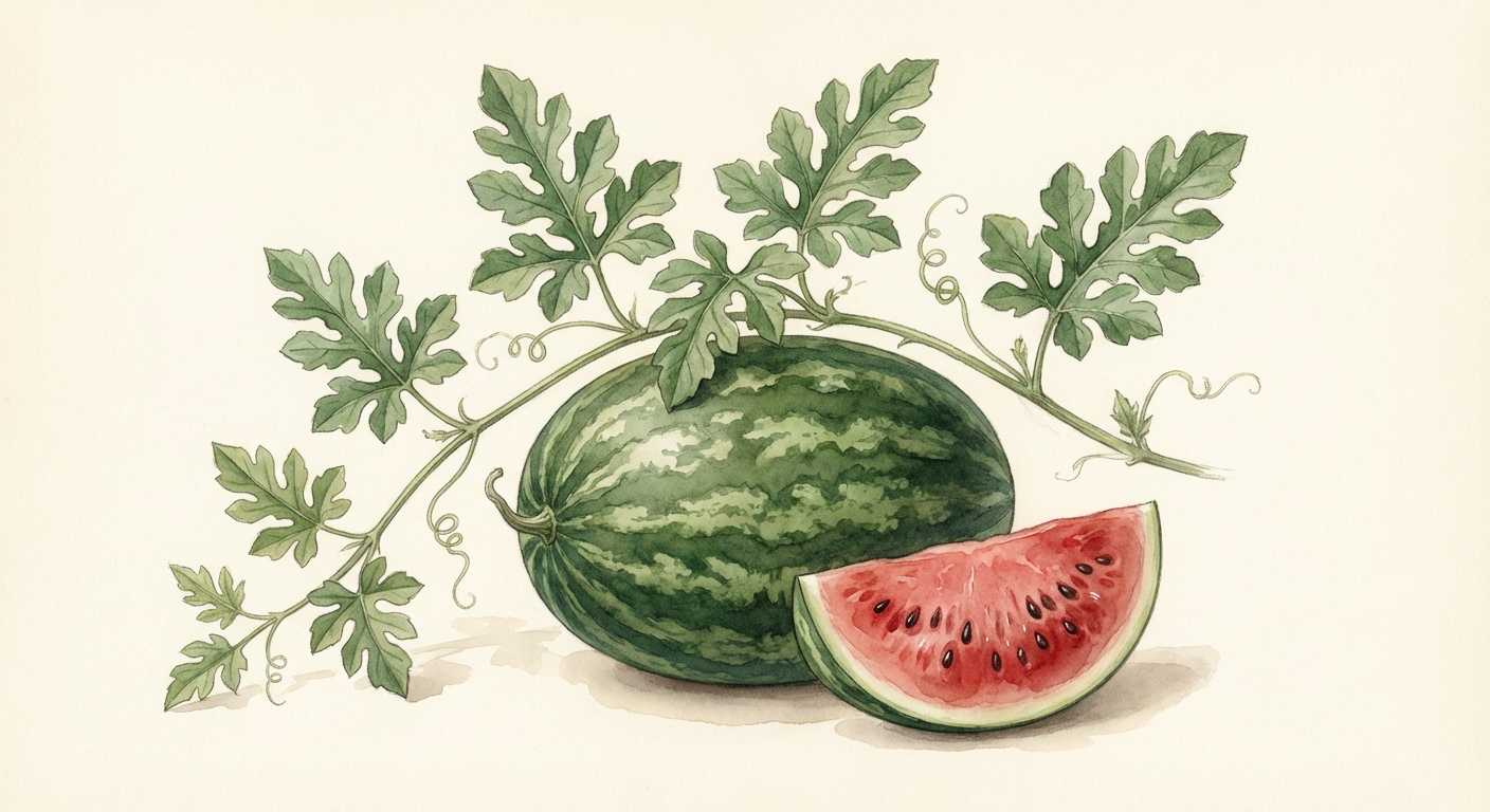 Illustration botanique de Pastèque