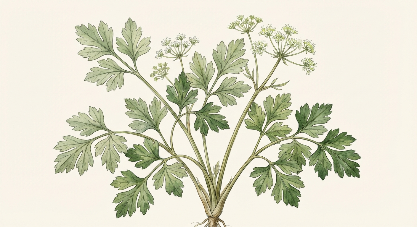 Illustration botanique de Persil