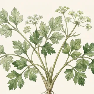 Illustration botanique de Persil