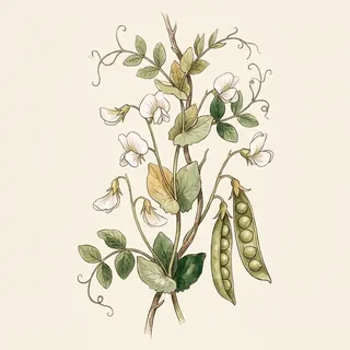 Illustration botanique de Petit pois