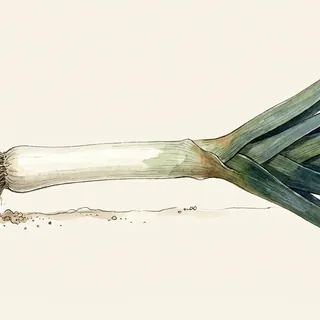 Illustration botanique de Poireau
