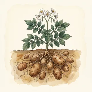 Illustration botanique de Pomme de terre