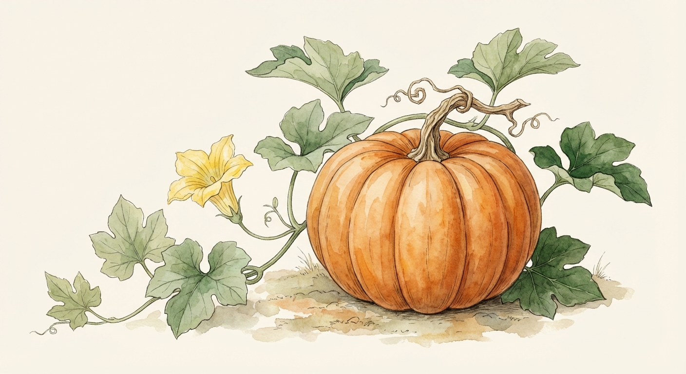 Illustration botanique de Potiron