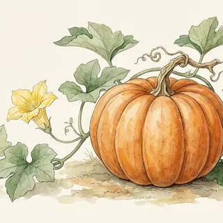 Illustration botanique de Potiron