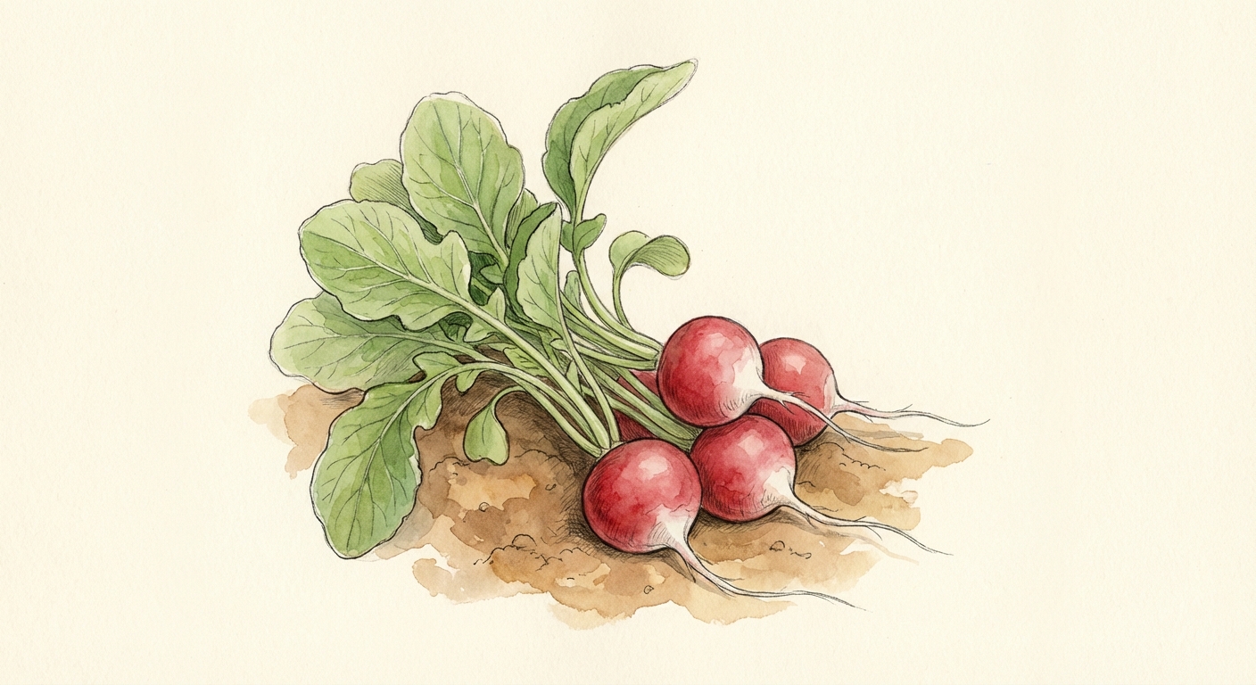 Illustration botanique de Radis