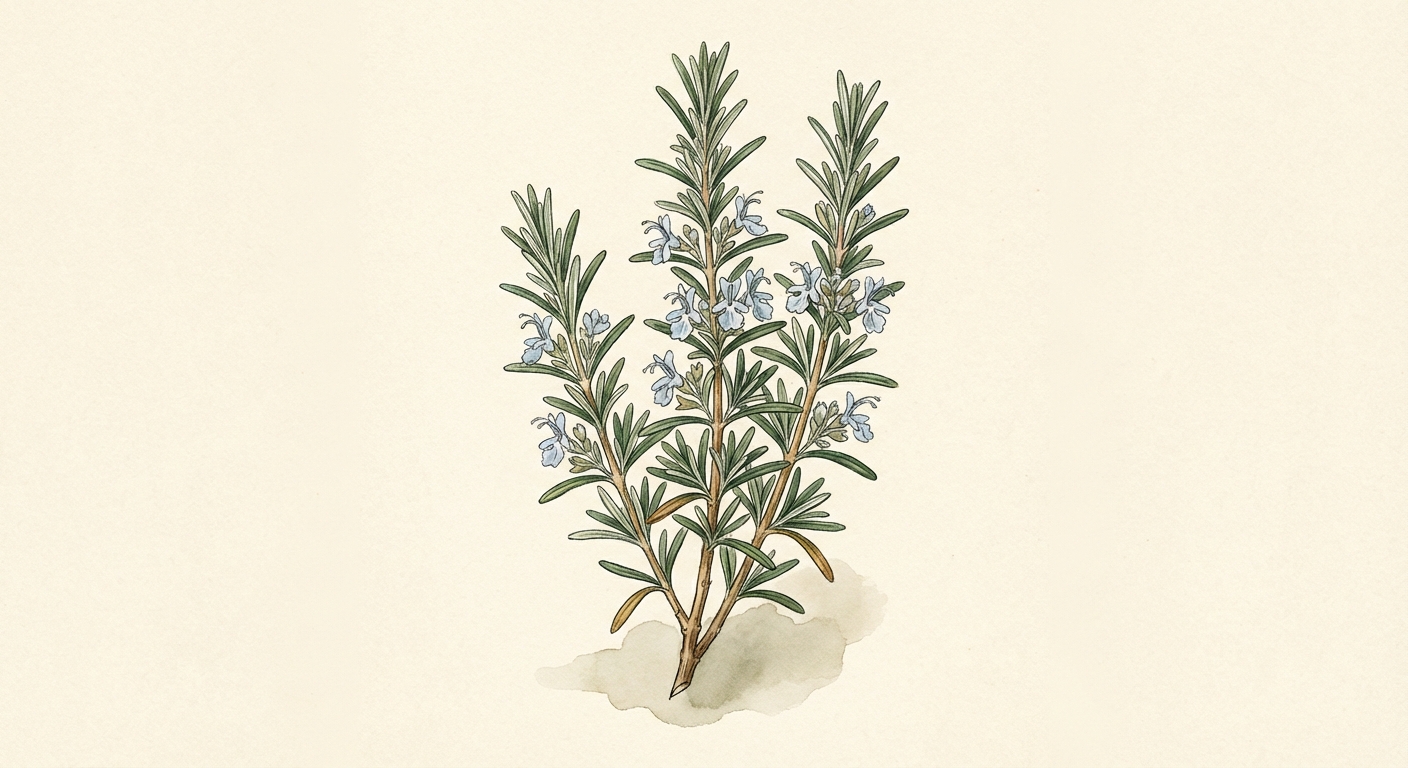 Illustration botanique de Romarin