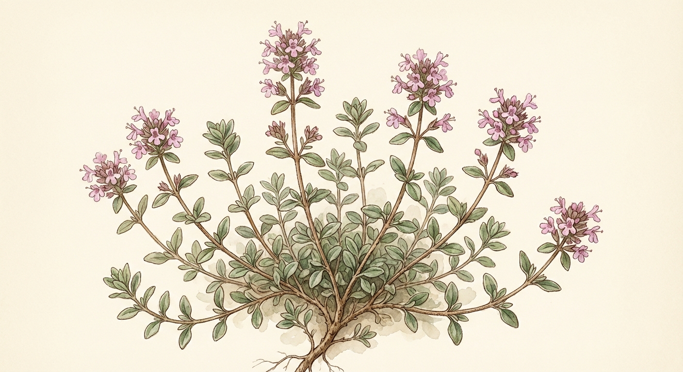 Illustration botanique de Thym