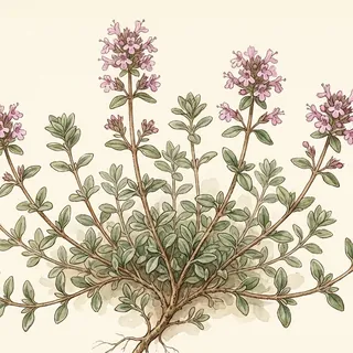 Illustration botanique de Thym