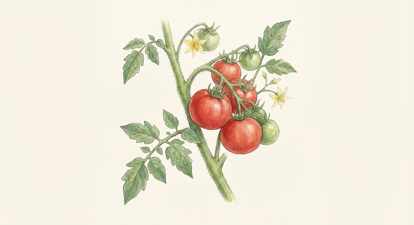 Illustration botanique de Tomate